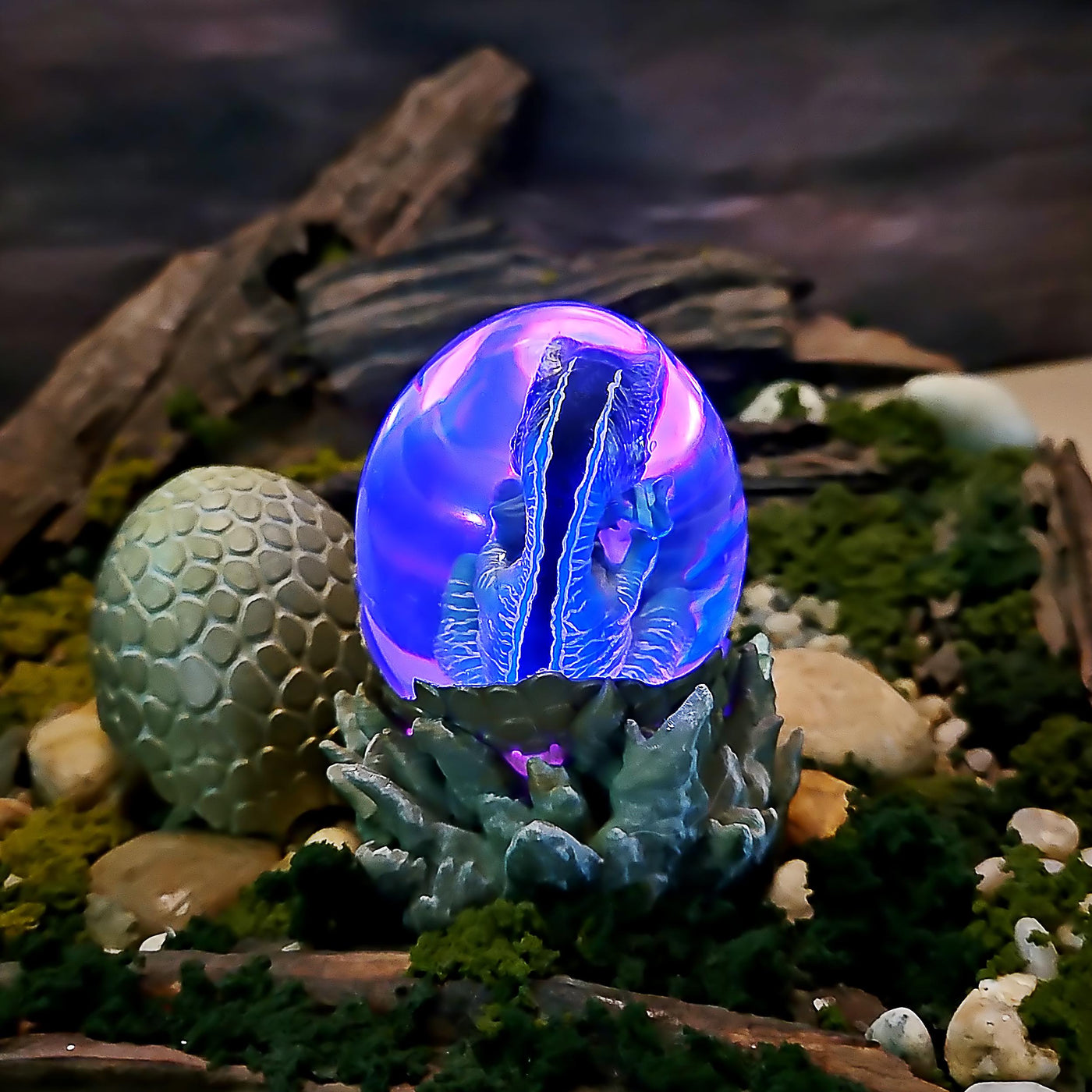 Raptor Dinosaur Egg Shaped Resin Lamp