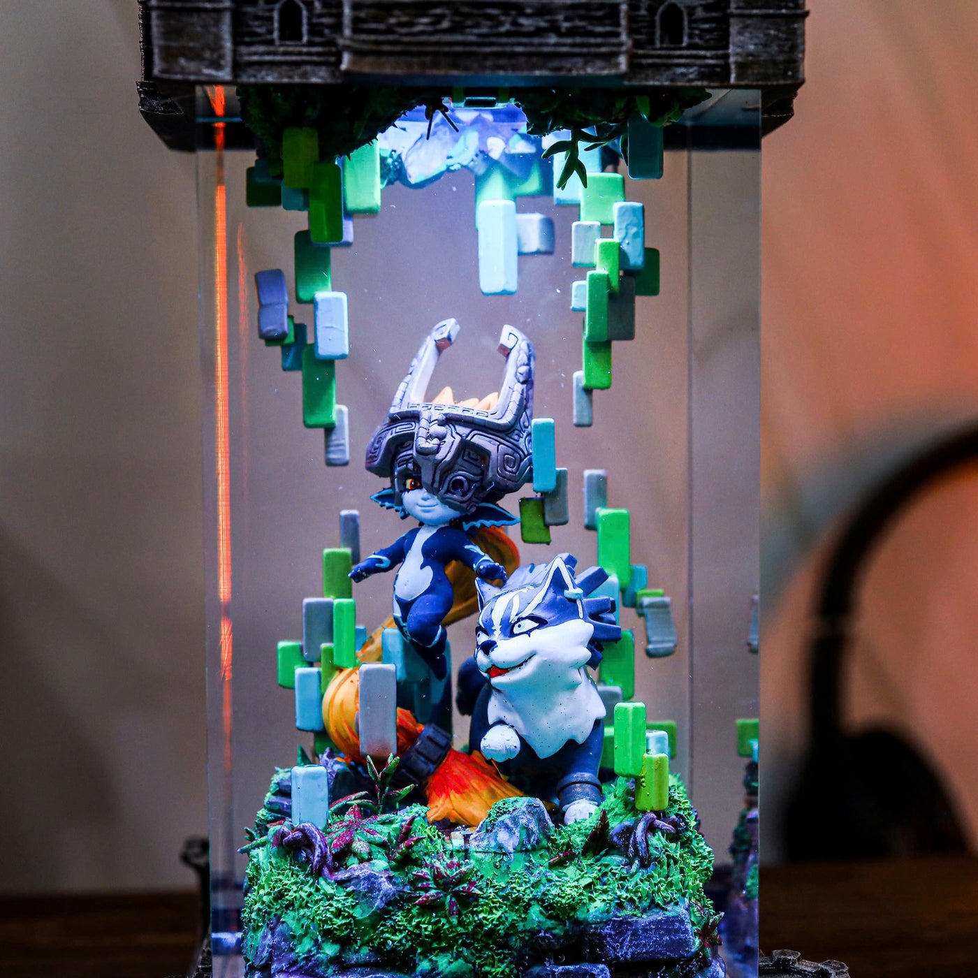 Midna and Wolf Lin.k Zel.da Epoxy Resin Lamp