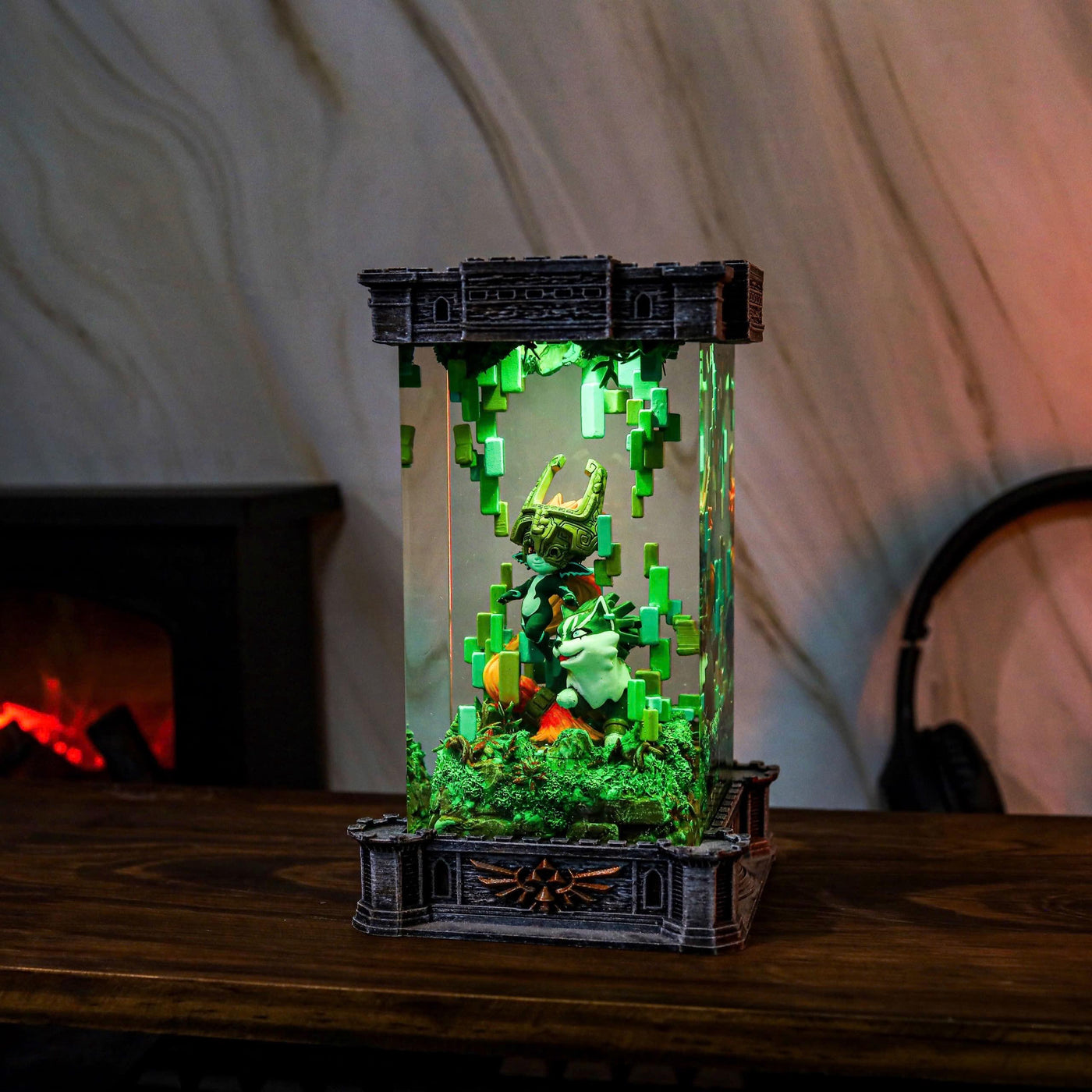 Midna and Wolf Lin.k Zel.da Epoxy Resin Lamp