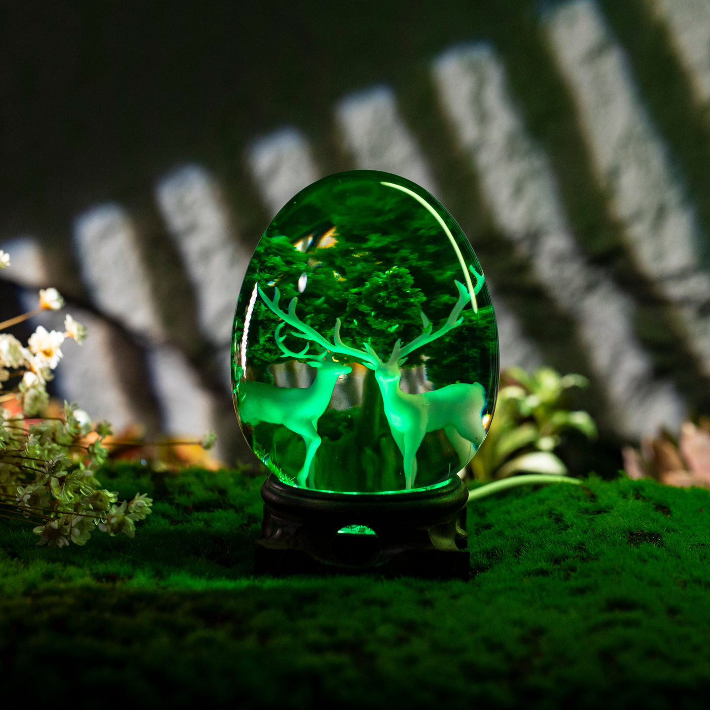 DEER and LANDSCAPE Resin Lamp Egg