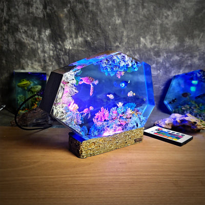 Nemo Fish Turtles Coral Resin Lamp