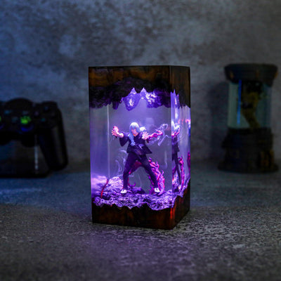 Mahito Anime Epoxy Resin Wood Lamp