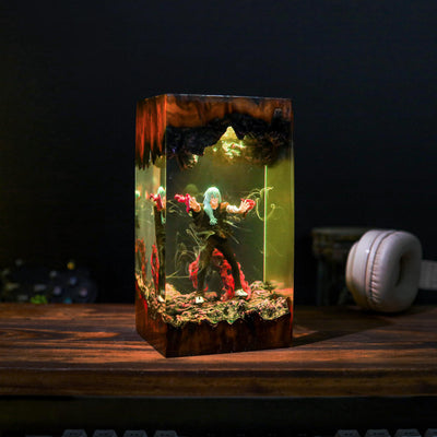 Mahito Anime Epoxy Resin Wood Lamp