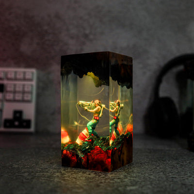 Raze Valorant Epoxy Resin Wood Lamp