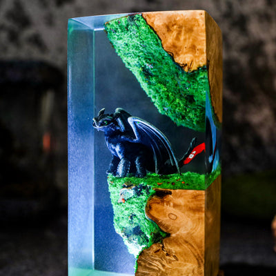 Night Sky Toothless Dragons Resin Lamp
