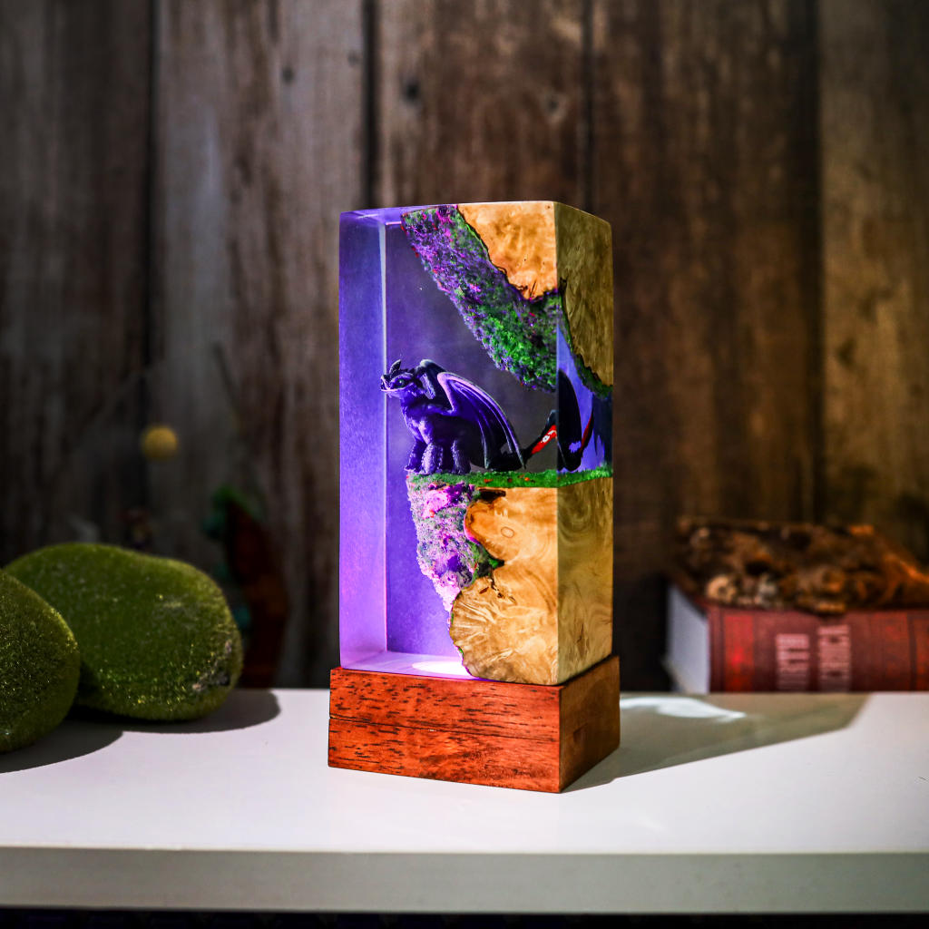 Night Sky Toothless Dragons Resin Lamp