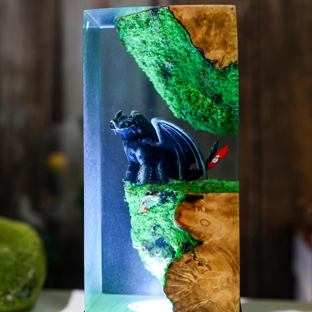 Night Sky Toothless Dragons Resin Lamp