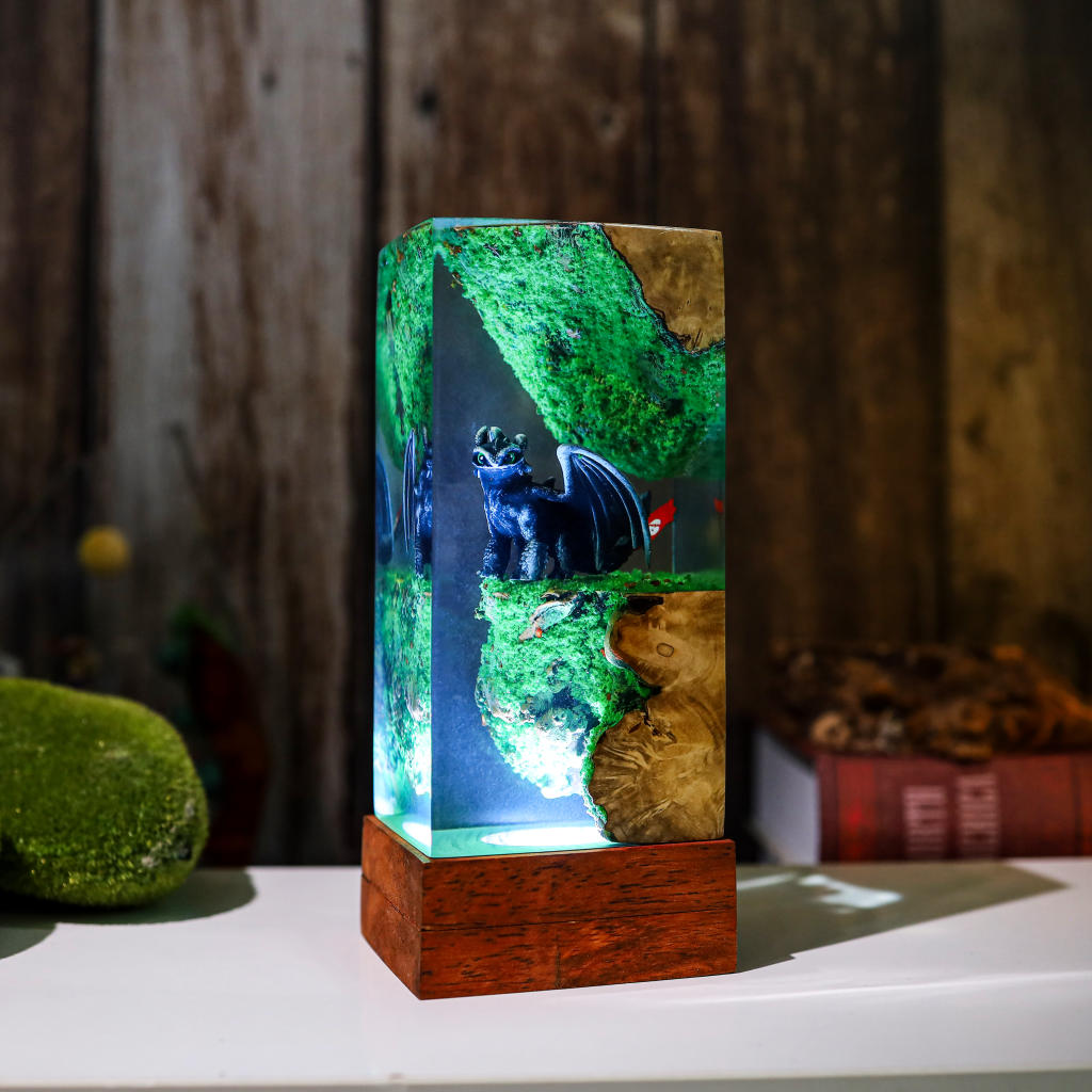 Night Sky Toothless Dragons Resin Lamp