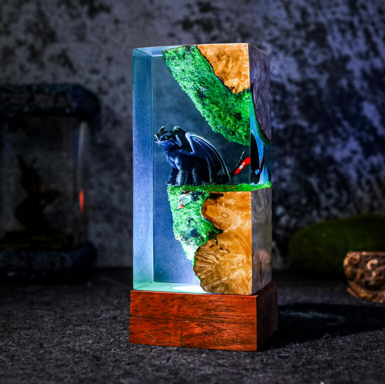 Night Sky Toothless Dragons Resin Lamp