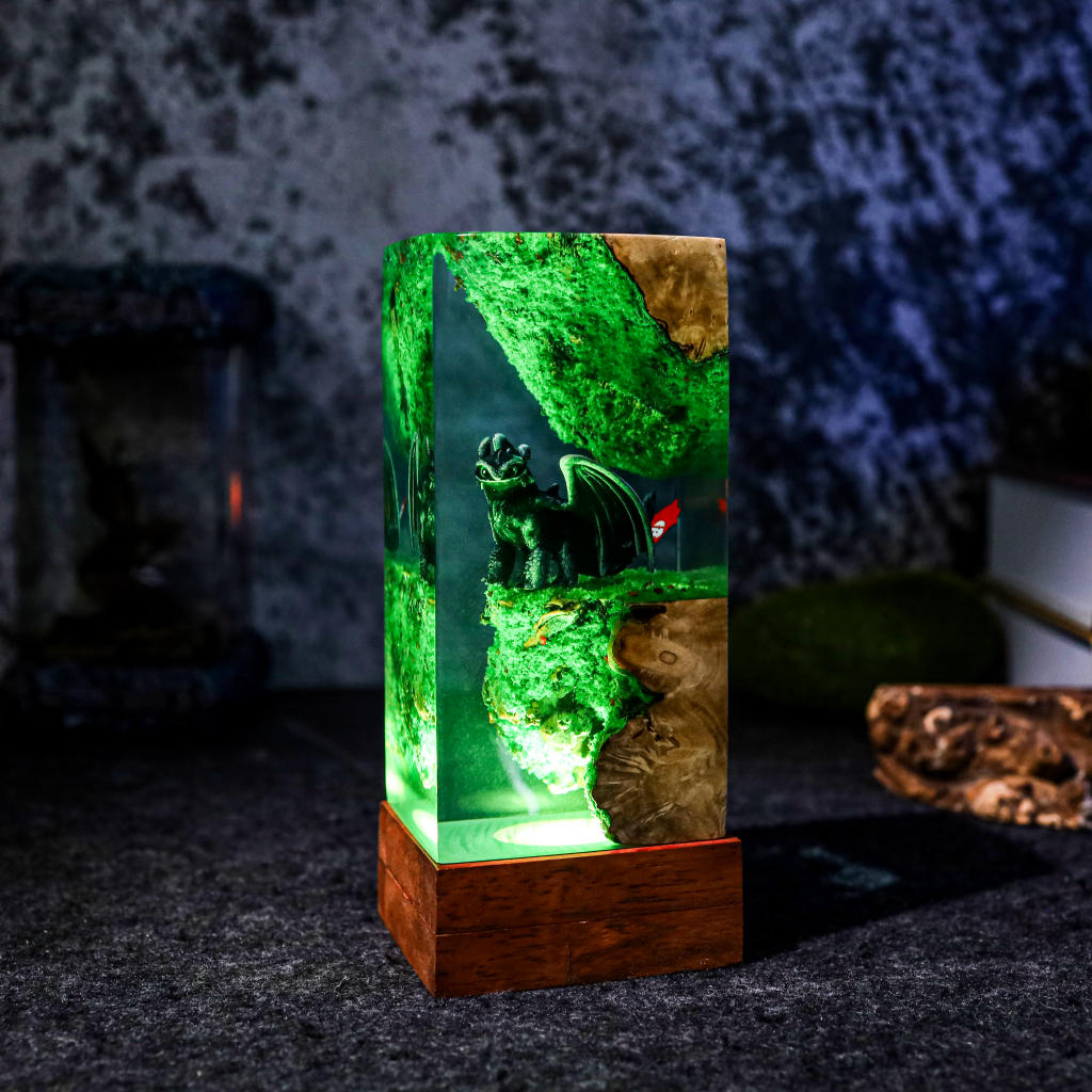 Night Sky Toothless Dragons Resin Lamp