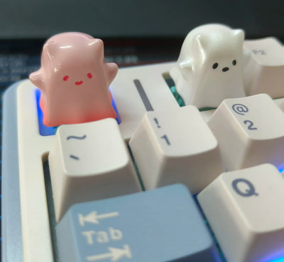 Cute Animal Keycaps Ghost Cat