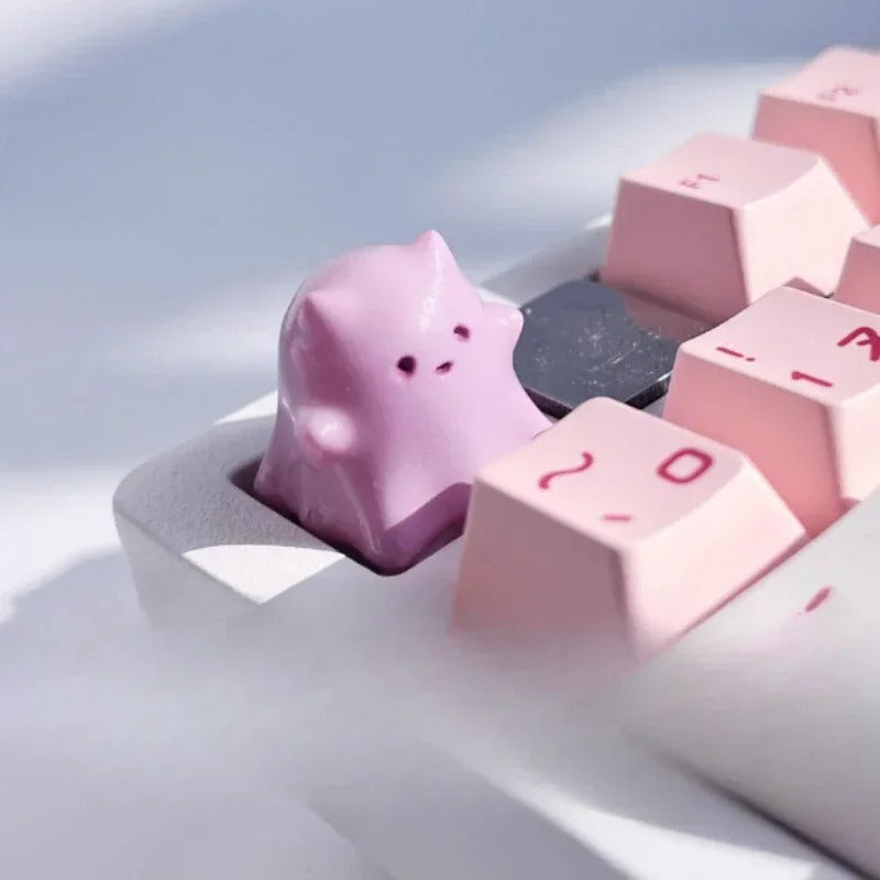 Cute Animal Keycaps Ghost Cat