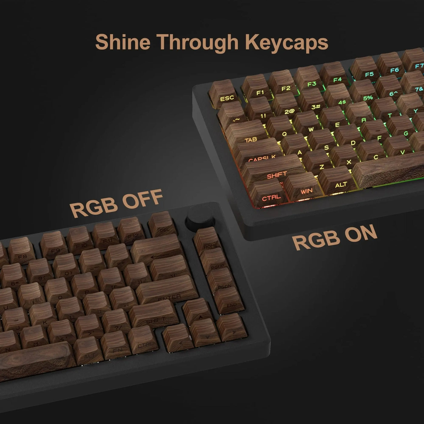 136 Keys Wood GrainKeycaps