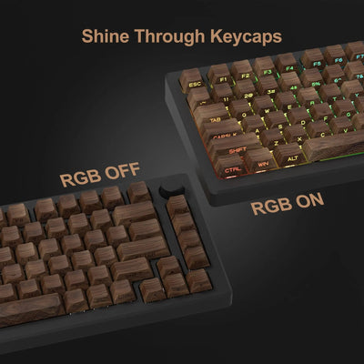 136 Keys Wood GrainKeycaps