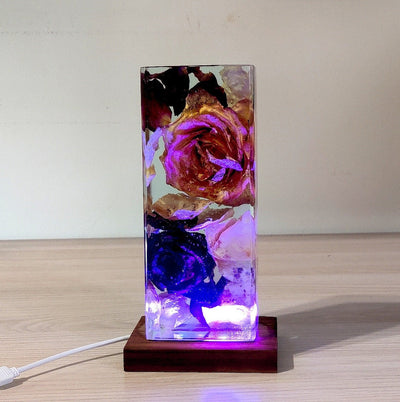 Resin Lamp With Real Flowers