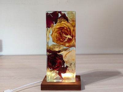 Resin Lamp With Real Flowers