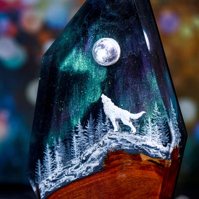 Aurora Borealis Lamp Howling Wolf Northern(SGR)