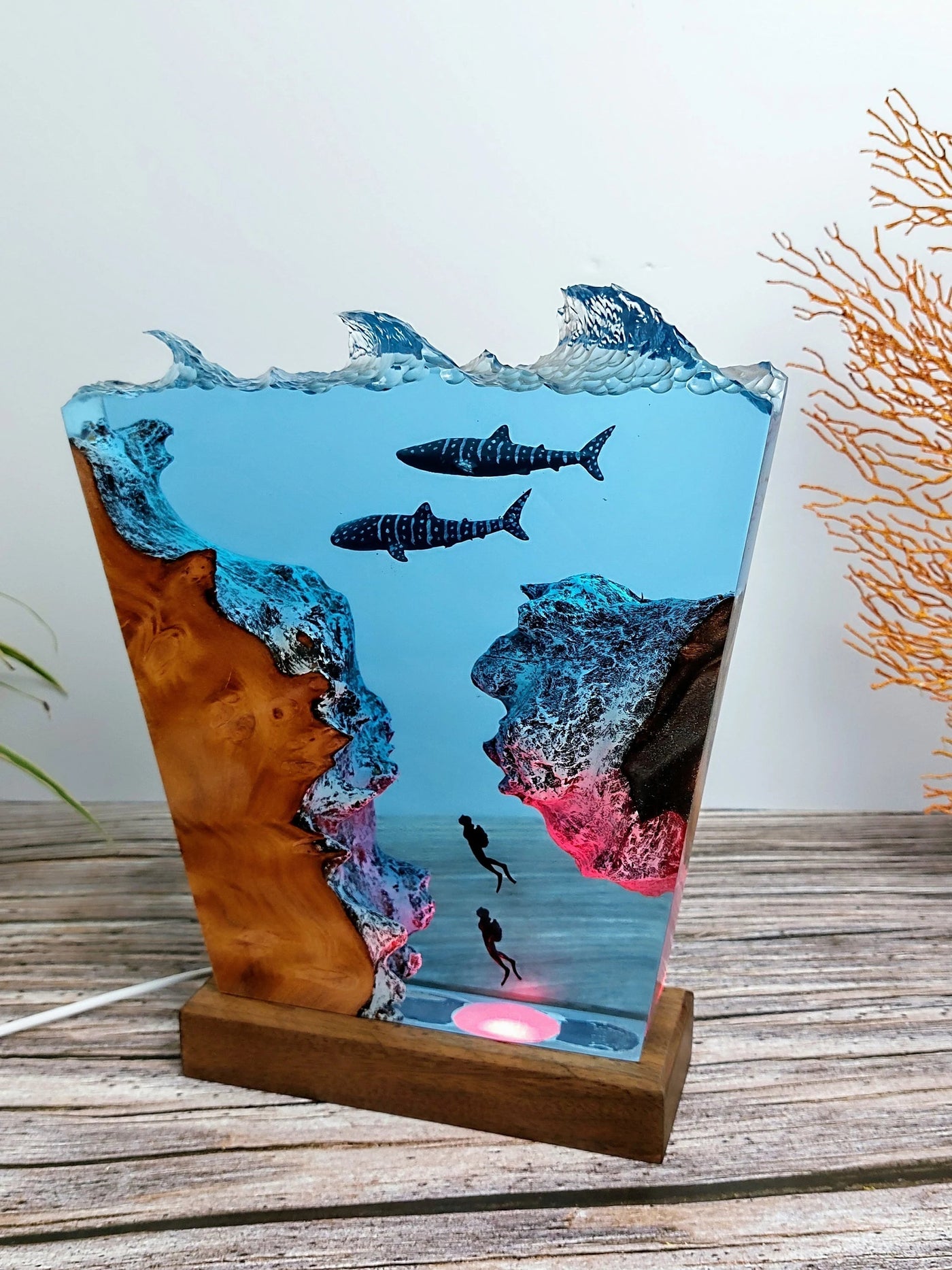 Great Whale Shark Resin Lamp(OR)