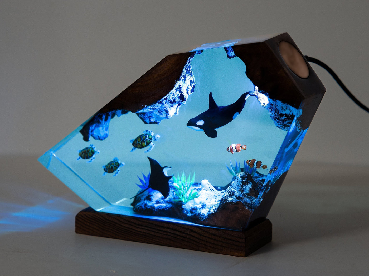 Orca Shark and Turtle Resin Night Lights(OR)