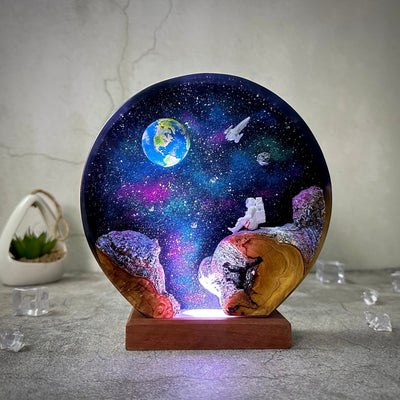 Astronaut and Space Resin Lamp(SGR)