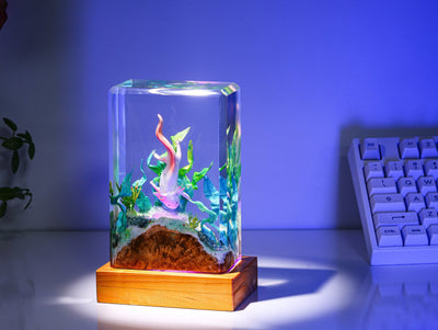 Axolotl Epoxy Resin Lamp