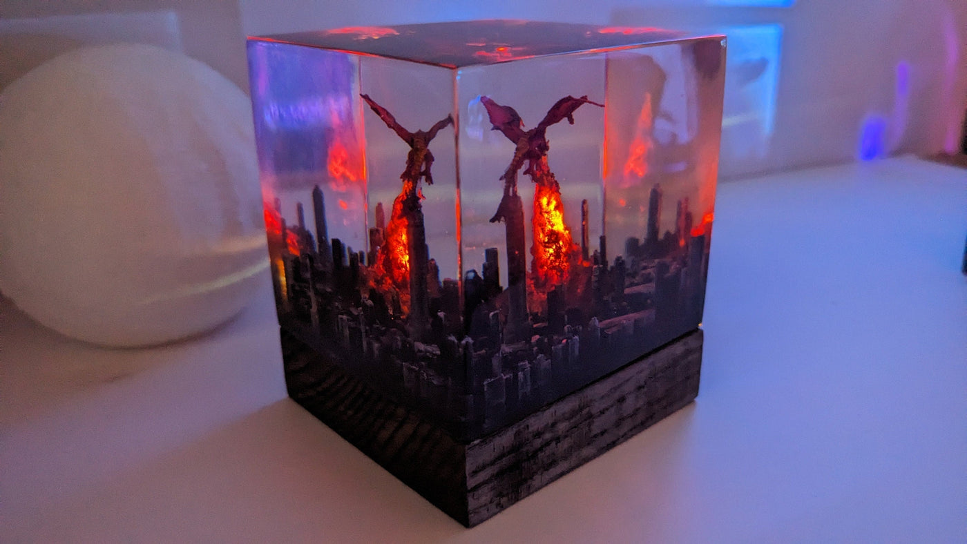 Fire Dragon in City Resin Lamp 2(MTR)