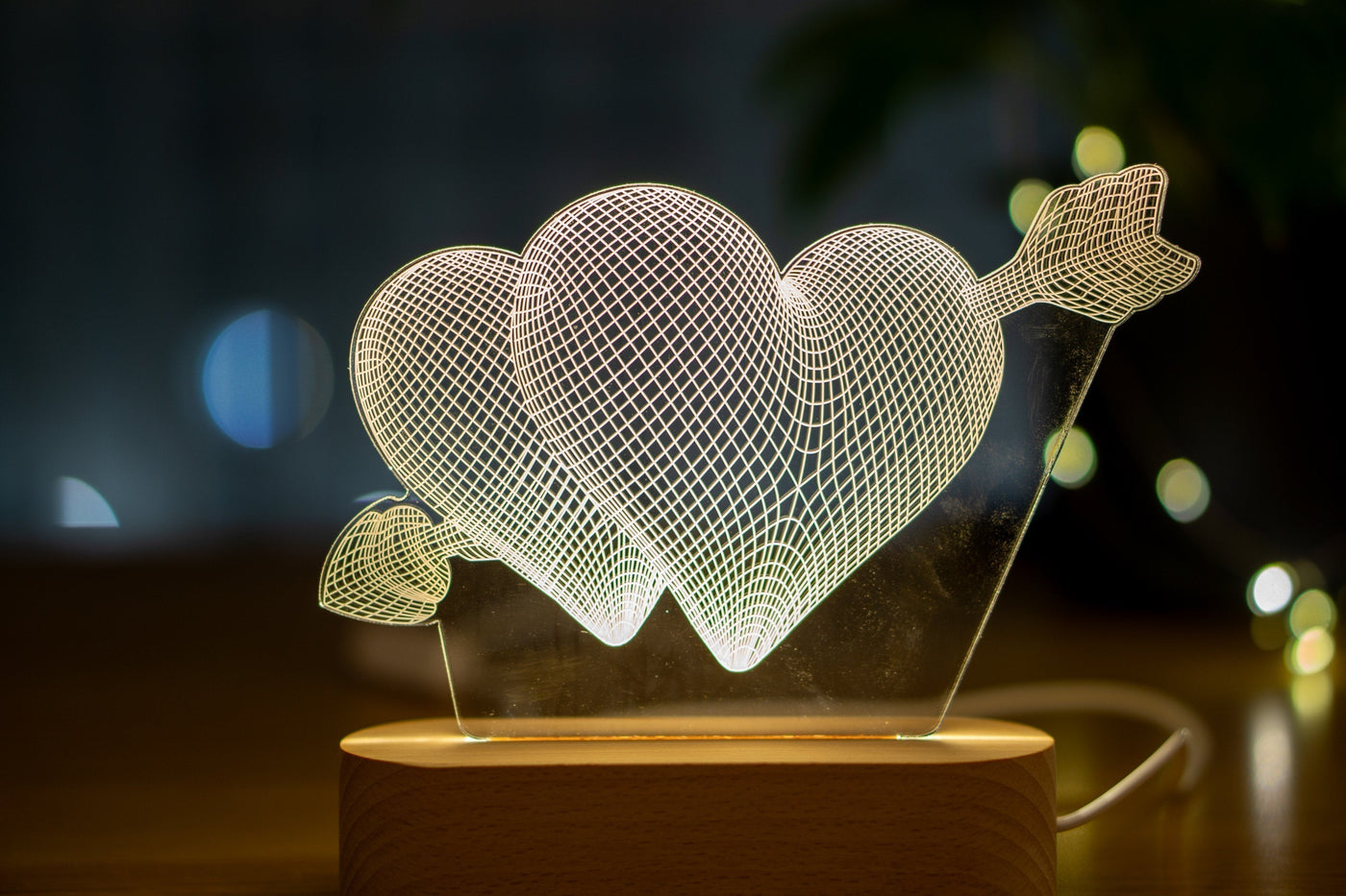 Handmade Heart-Shaped Night Lamp