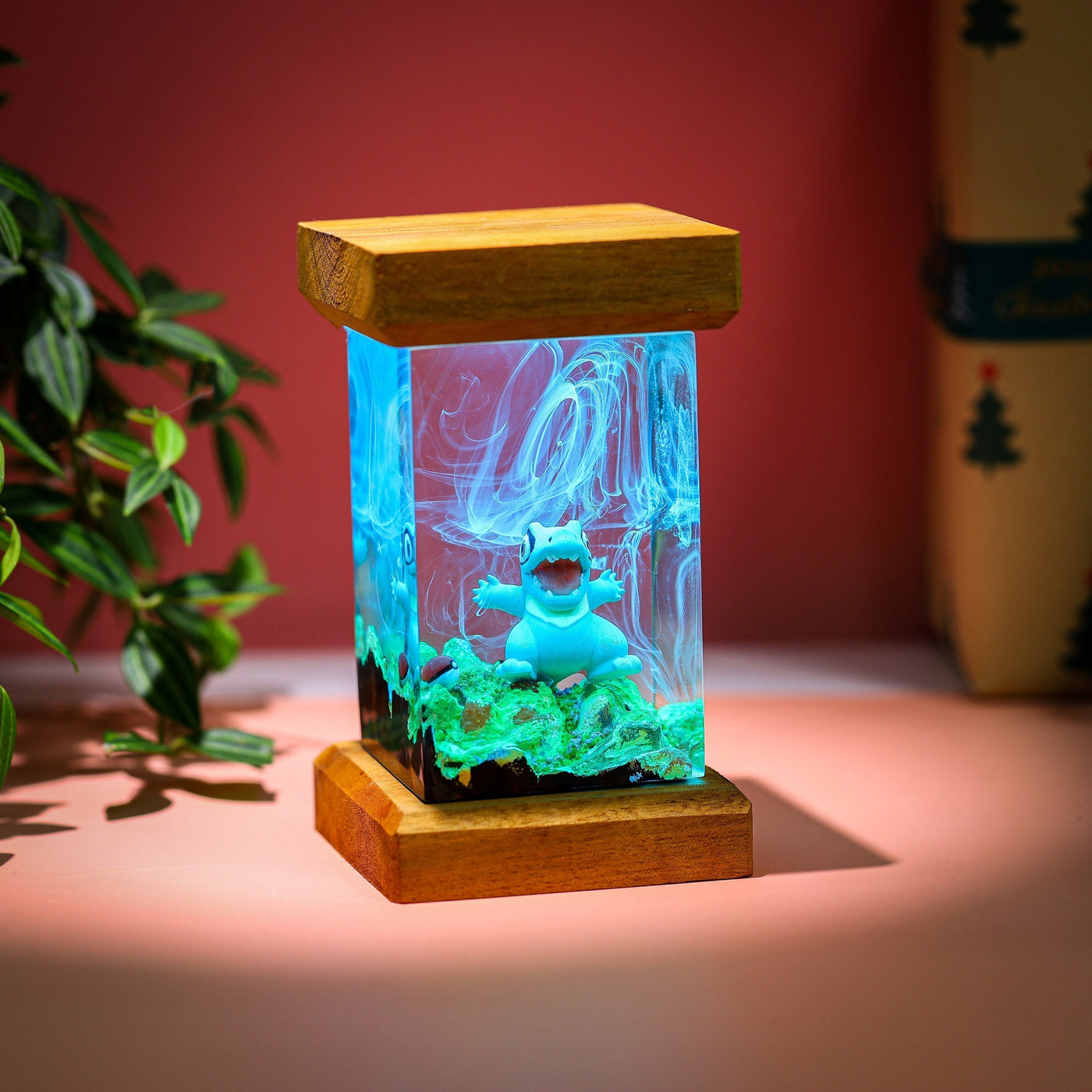 Totodile Epoxy Resin Lamp