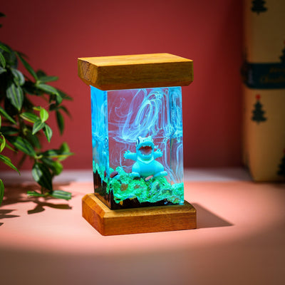 Totodile Epoxy Resin Lamp