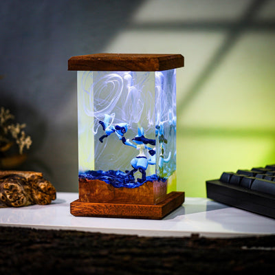Lucario and Riolu Epoxy Lamp