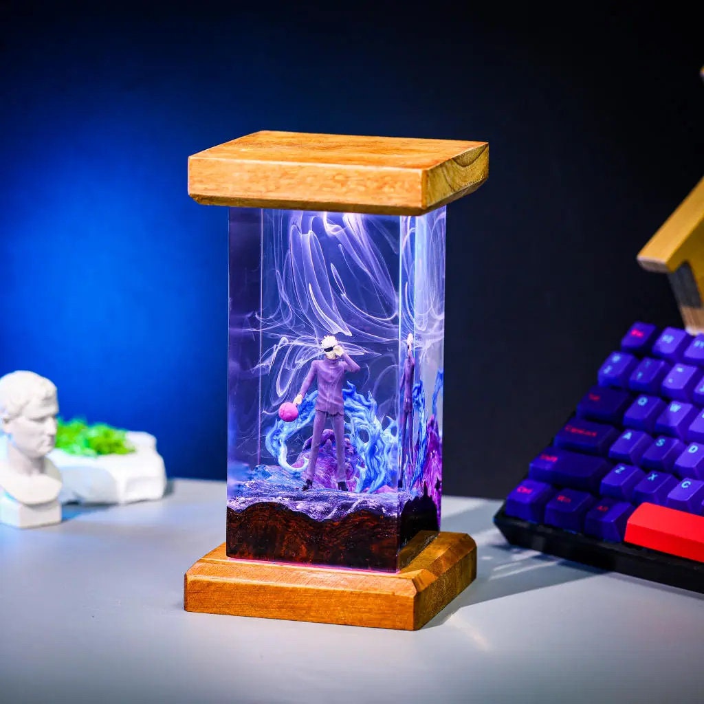 G.ojo Sato.ru Juju.tsu Kais.en Epoxy Resin Wood Lamp