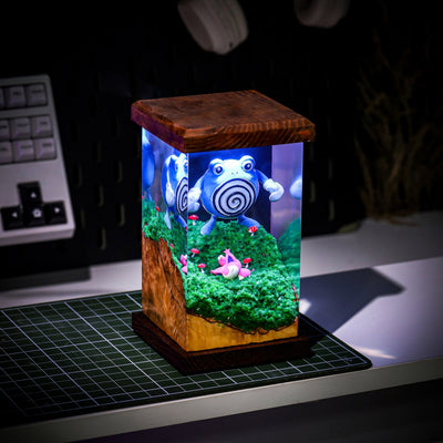 Poliwhirl and Skitty Epoxy Lamp